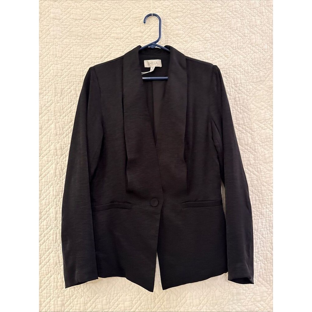 New Shilla The Label Dressy Lined Essence Tailored Women’s Black Jacket Size M